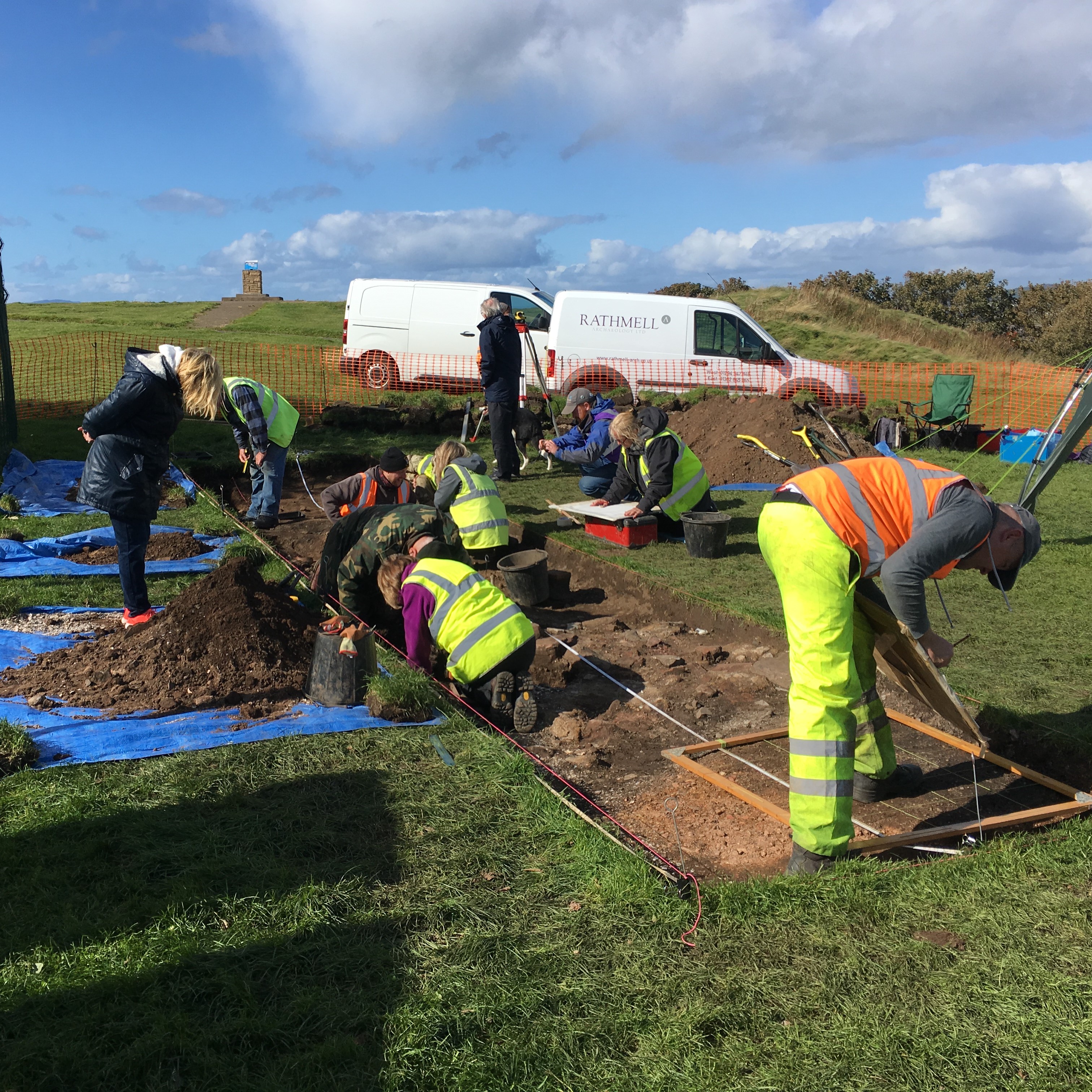 Volunteers on an archaeological dig at Ardrossan Castle