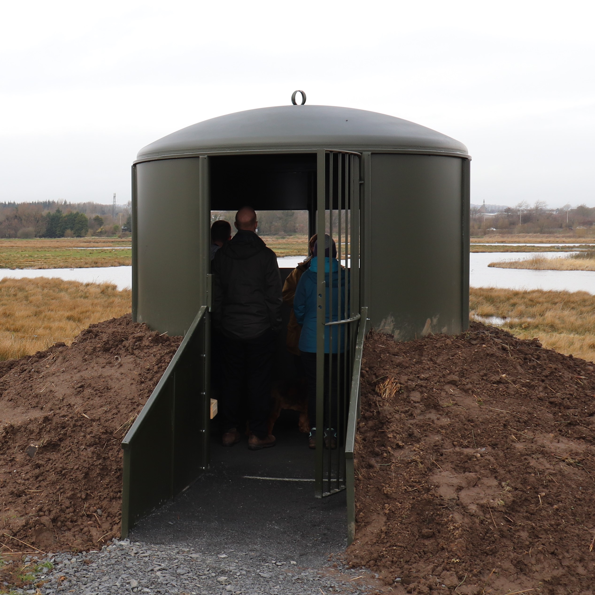 Visitors enjoying the new hide at Garnock Floods